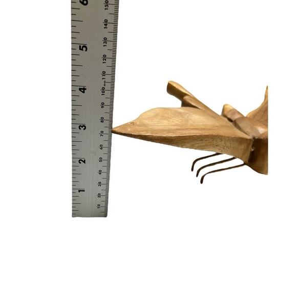 Vintage Solid Wood Carved Butterfly and Dragonfly Brass Feet - Picture 7 of 8